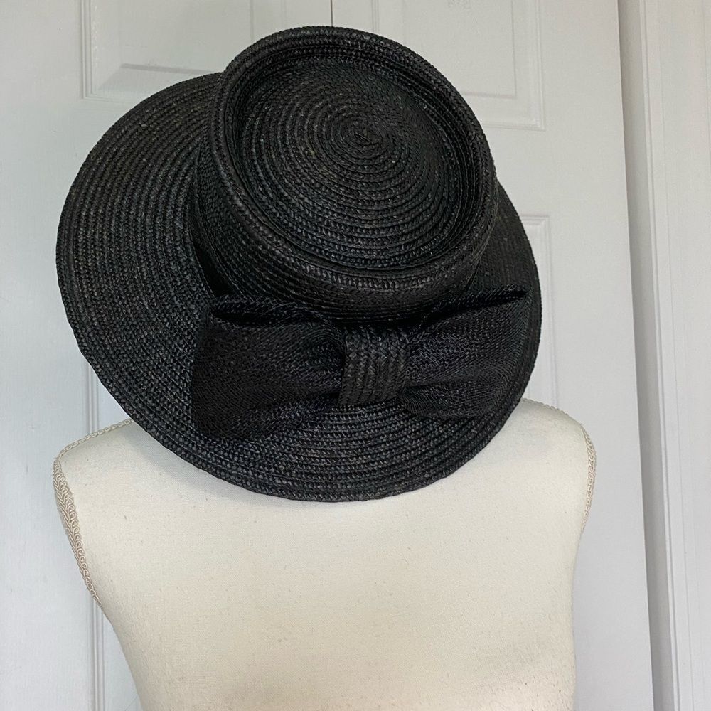 Betmar New York Black Straw Wide Brim Hat